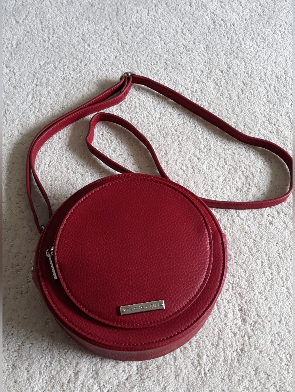 Red Round Crossbody Shoulder Bag - Women's Fashion